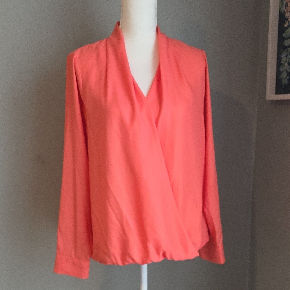 Apt. 9 Pink/Coral V-Neck Blouse Size 0X